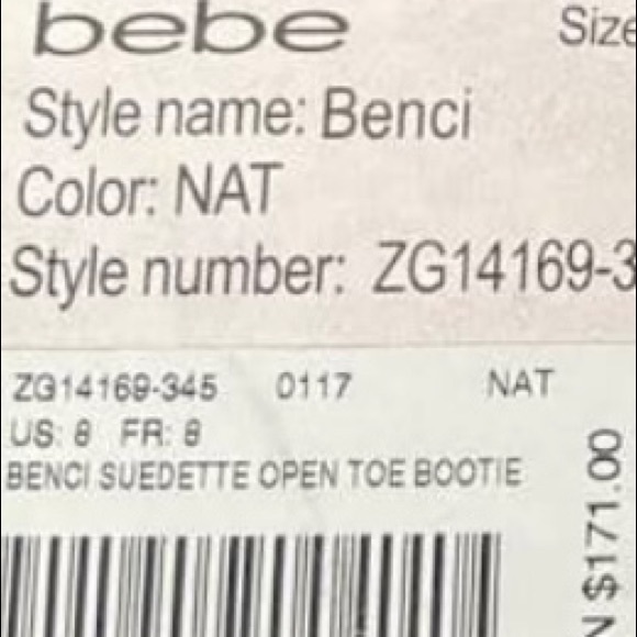 BEBE Benci High Heel Tassel Open Toe Nude Suede Ankle Bootie Size 9 - Picture 14 of 16